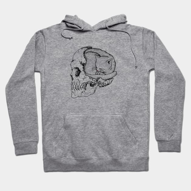 Cat in a skull Hoodie by popcornpunk